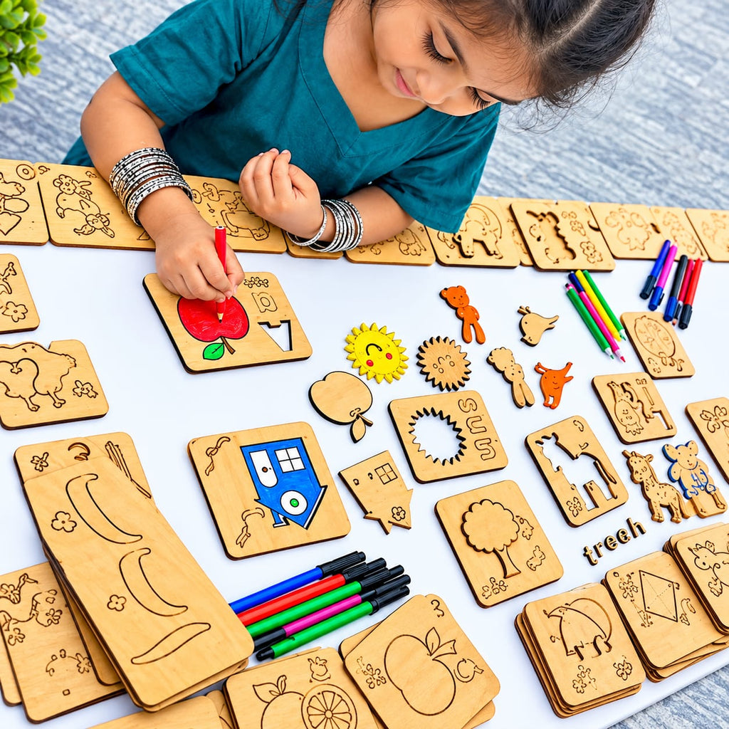 Apple Drawing & Spelling Activity – A to Z Complete English Learning Kit