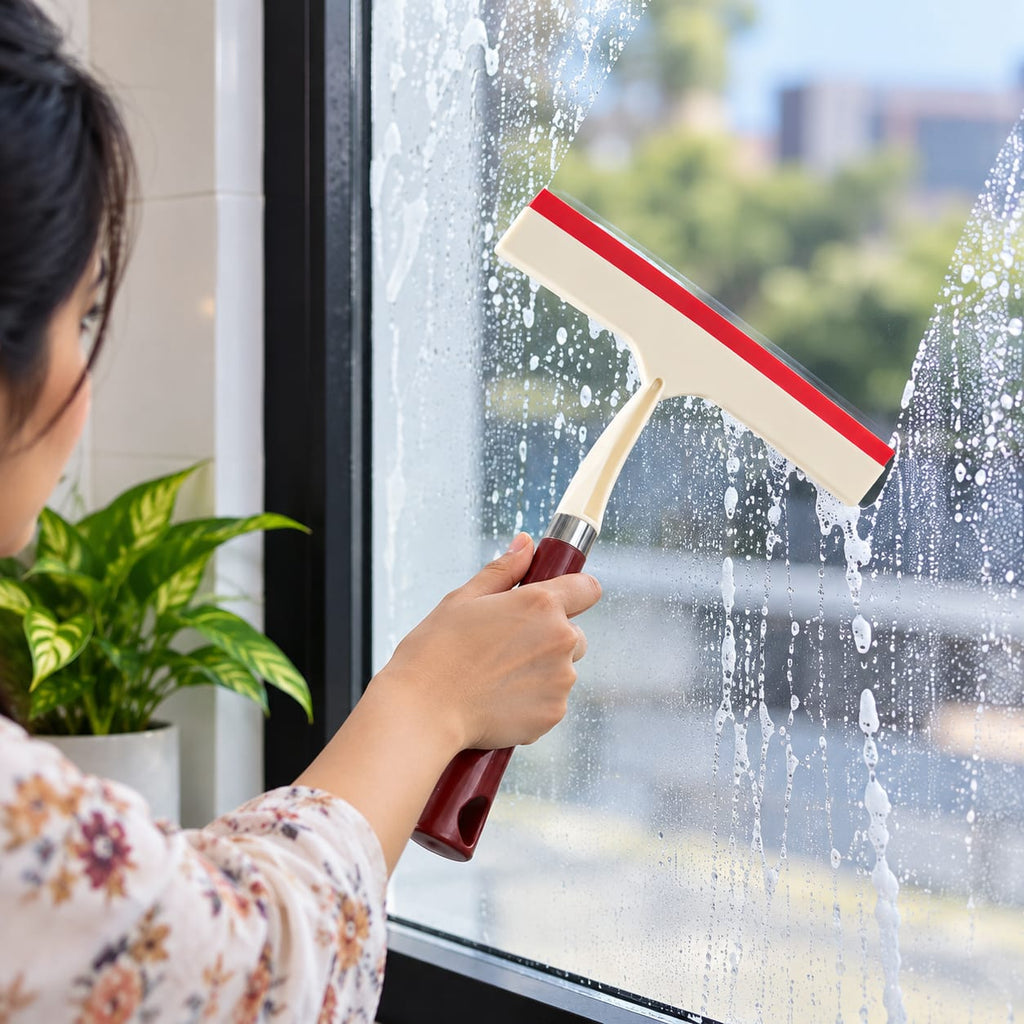 Multi-Purpose Glass Cleaning Wiper – Window & Mirror Squeegee
