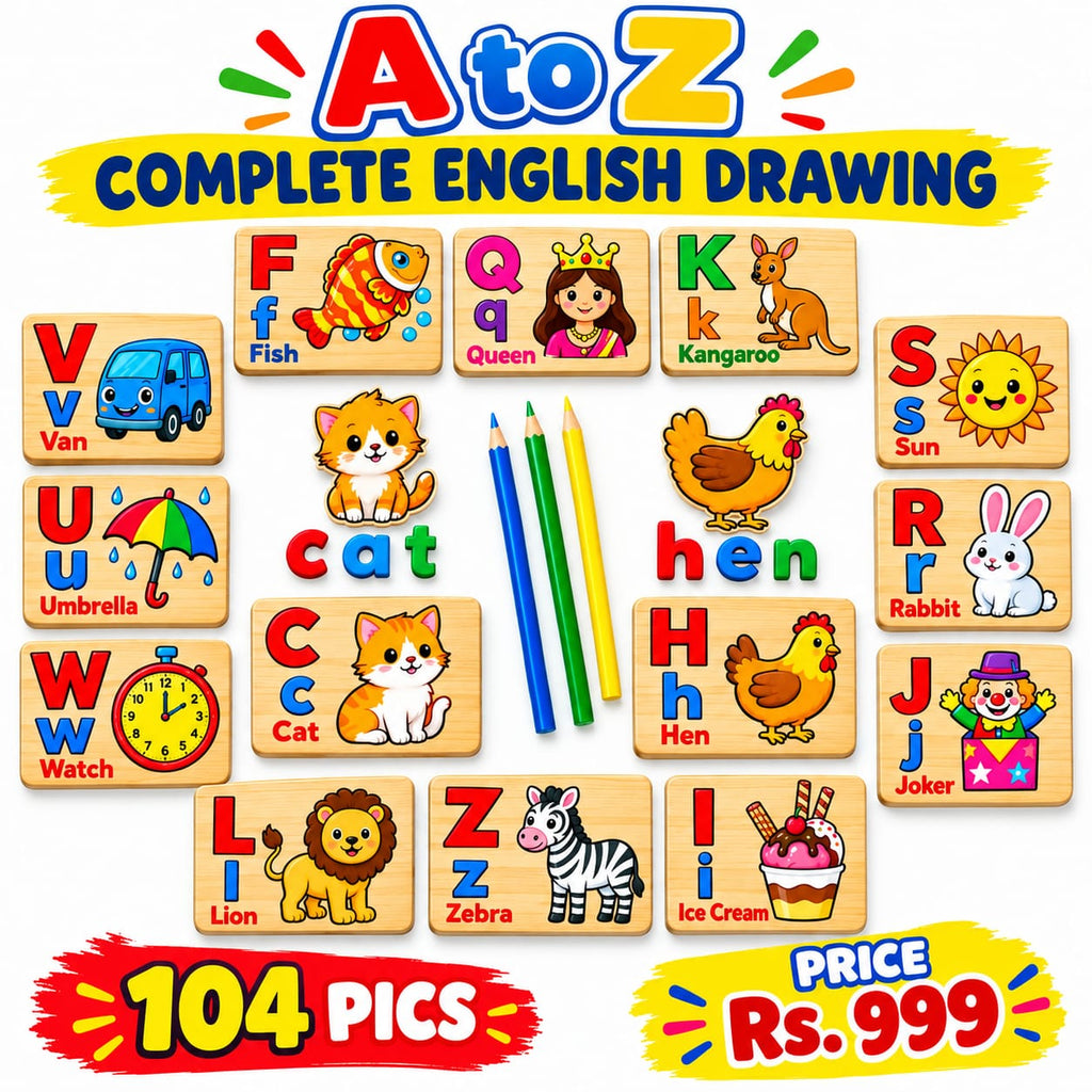 Apple Drawing & Spelling Activity – A to Z Complete English Learning Kit