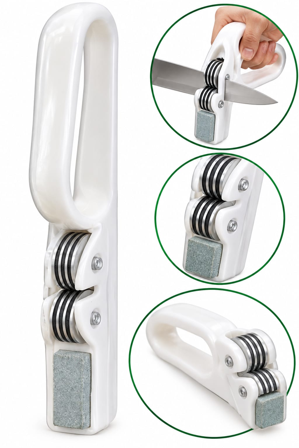 Premium Manual Knife Sharpener – Easy & Convenient Kitchen Tool Keep your kitchen knives sharp and ready to use with this practical Manual Knife Sharpener. Designed with a comfortable