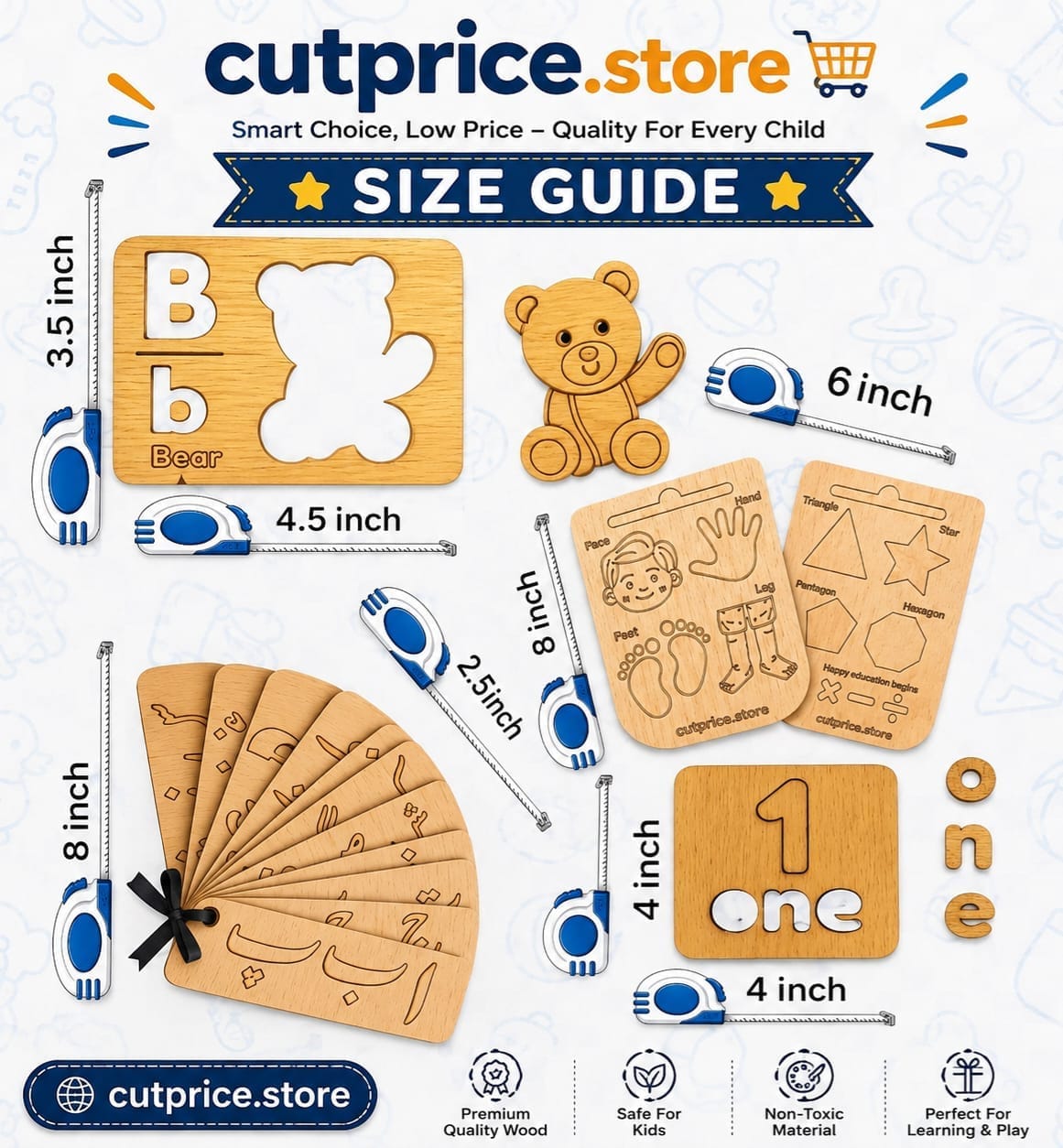 6IN1 – TOP BEST WOODEN STANCILS LEARNING TOYS BOX (URDU WITH SHAPES