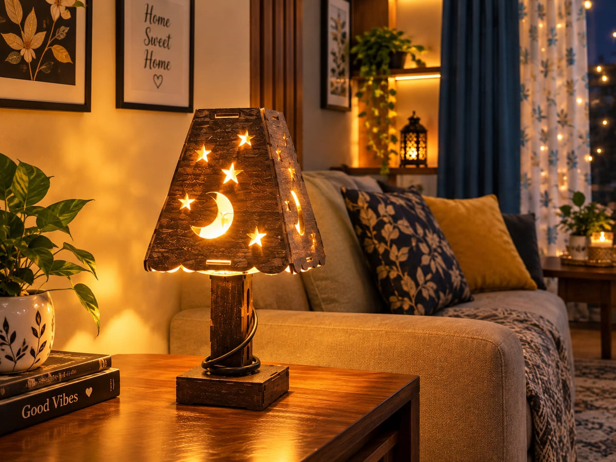 WoodenLamp #TableLamp #HomeDecor #BeautifulLighting #LEDLamp #StylishDesign