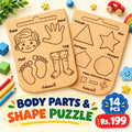 body of parts and shapes learning for kids