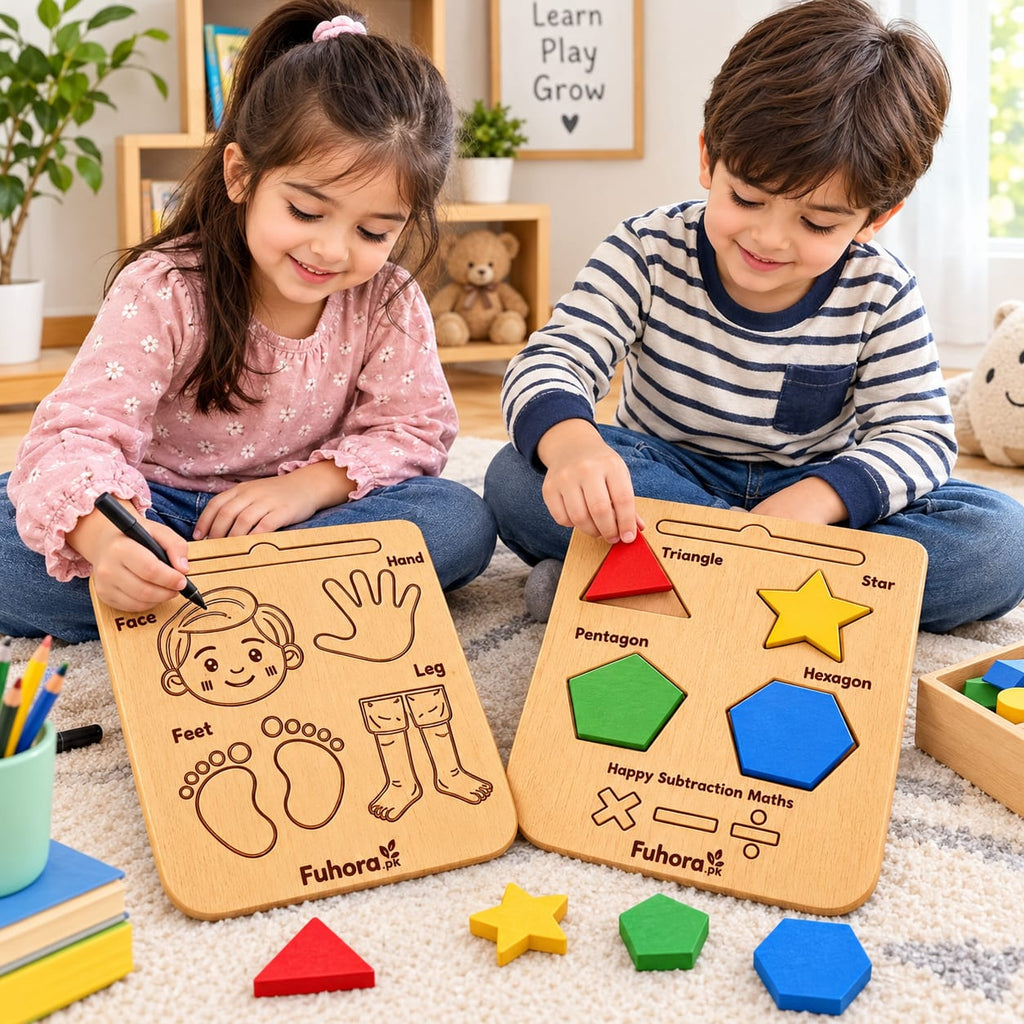 body of parts and shapes learning for kids
