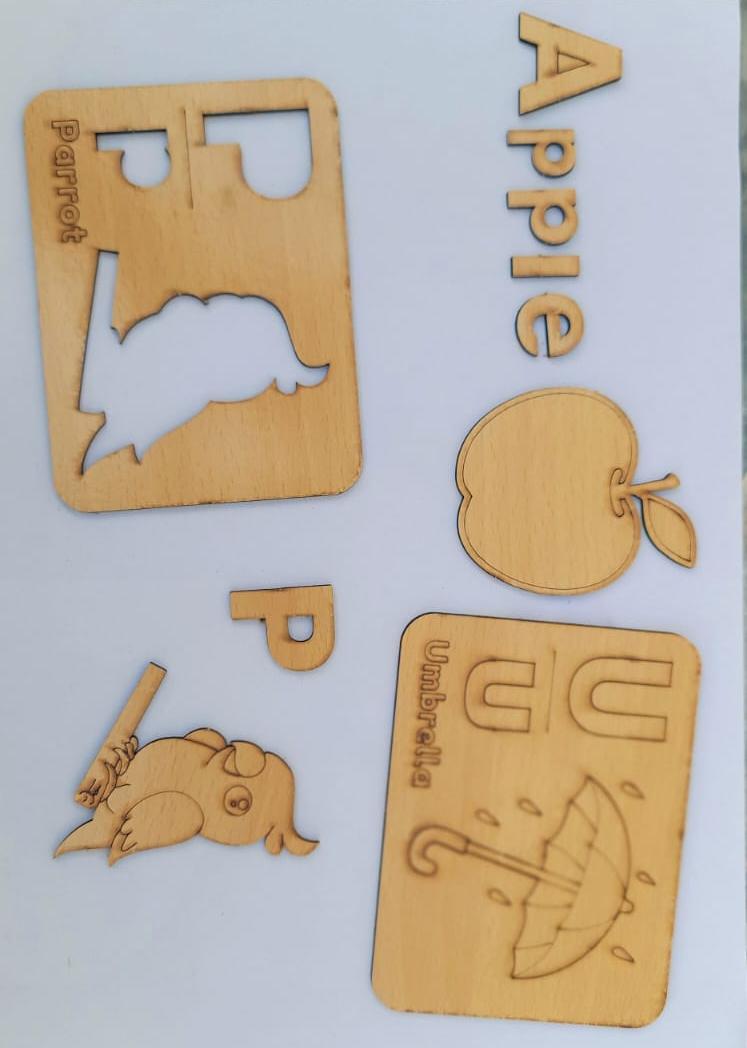 Enhanced Design A to Z Wooden Alphabet Stencils (104 PIECES) (SIZE LARGE)