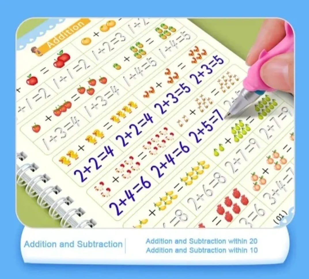 Magic Practice Copybook Set 4 Books, Magic Pen & Ink Refills Montessori Children Traci…