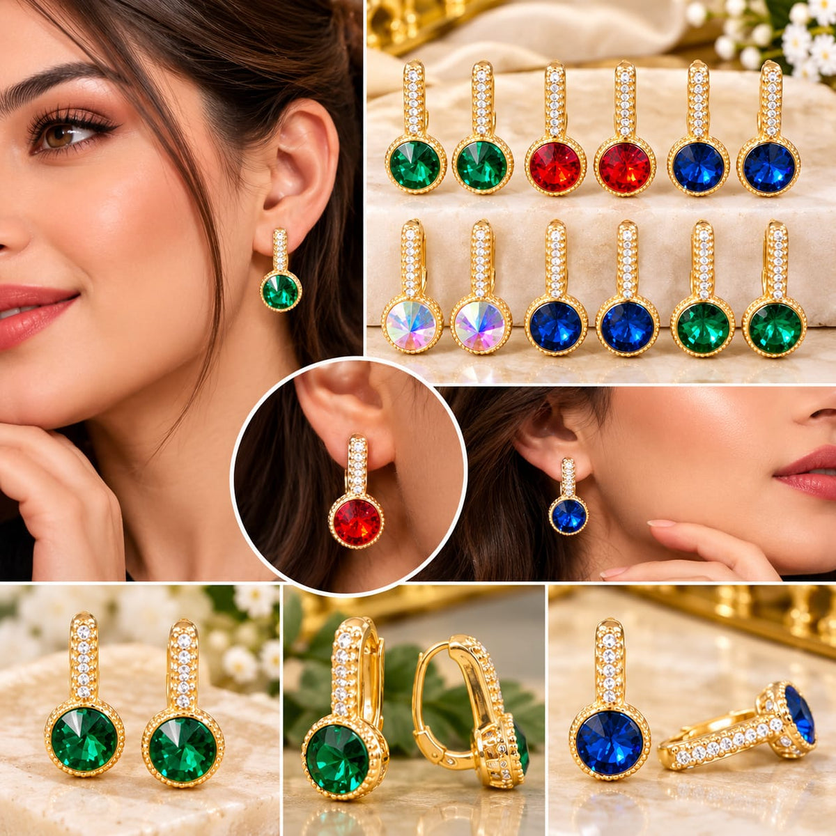 Premium Zirconia Stone Earrings – Elegant & Stylish Collection