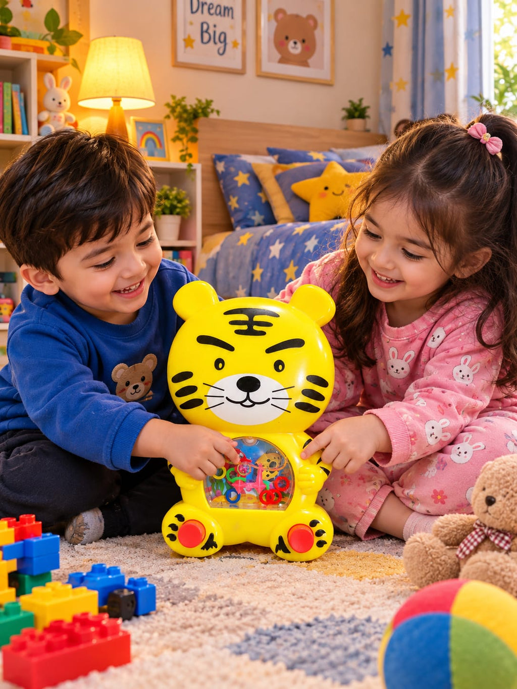 Cute Yellow Tiger Toy – Fun Time for Kids! 🧸