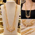 Elegant Golden Multi-Layer Chain Necklace Set ✨ Apni khoobsurti aur style ko dein ek royal touch hamari beautiful Golden Chain Necklace ke saath! 💖 Yeh stylish necklace apne multi-layer chain design,