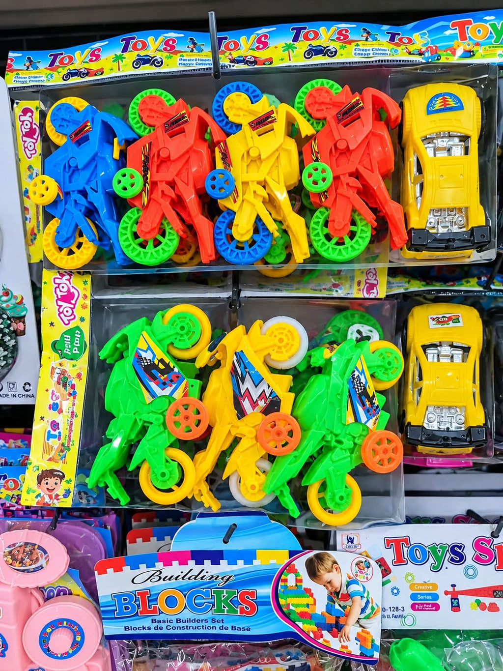 Colorful Kids Motorcycle & Car Toy Set 🚗