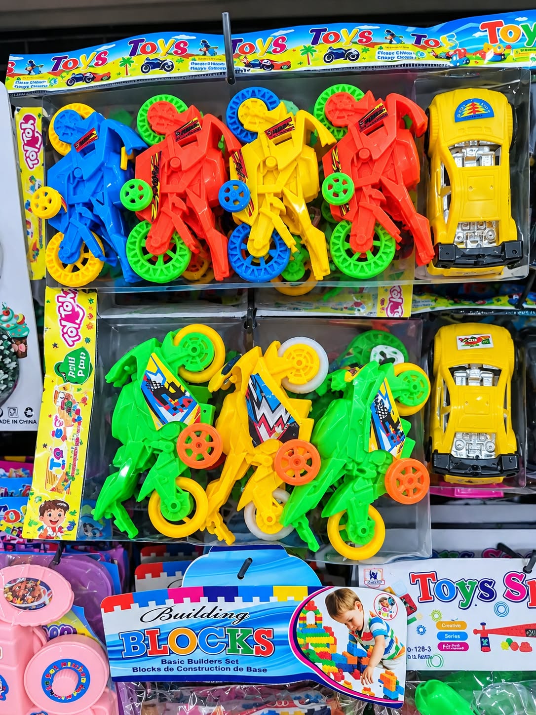 Colorful Kids Motorcycle & Car Toy Set 🚗