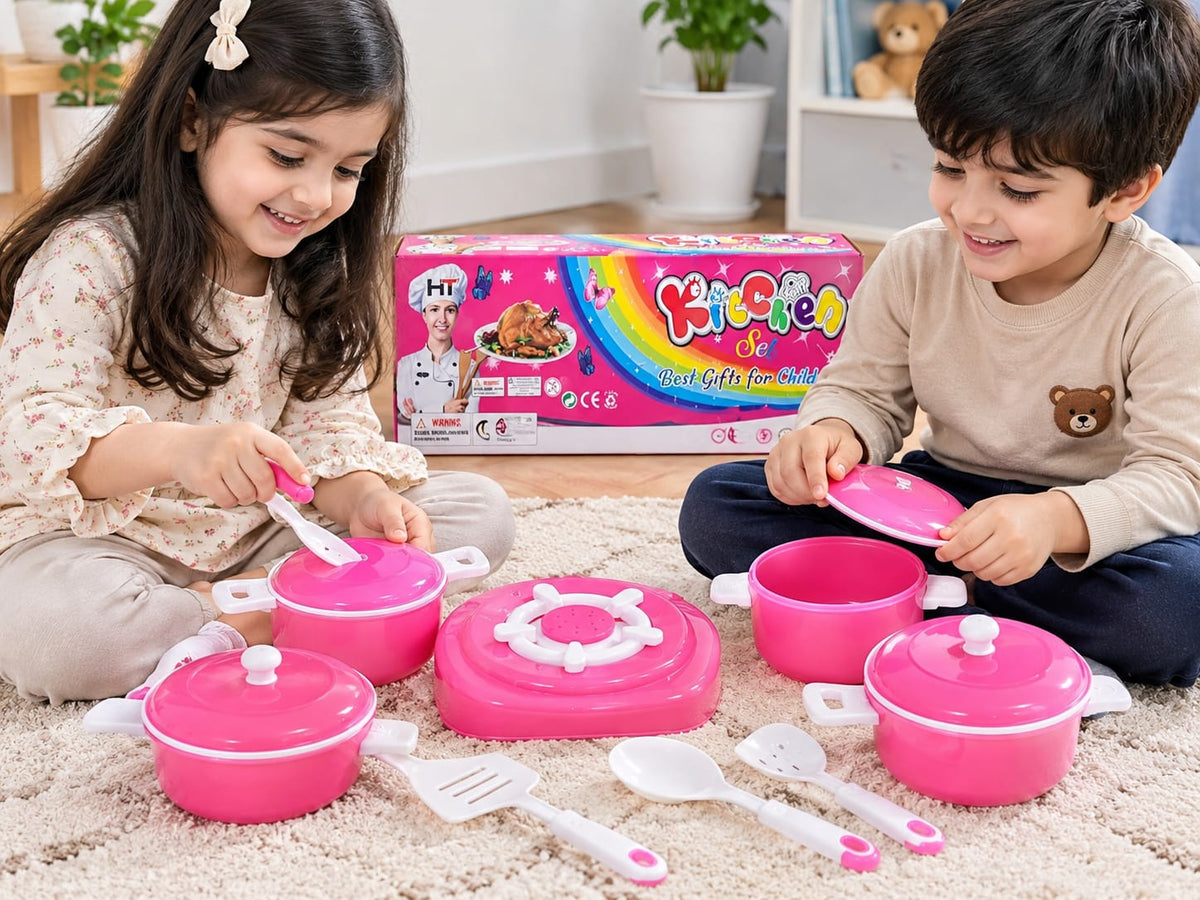 Pink Kitchen Set for Kids – Educational Pretend Play Toy