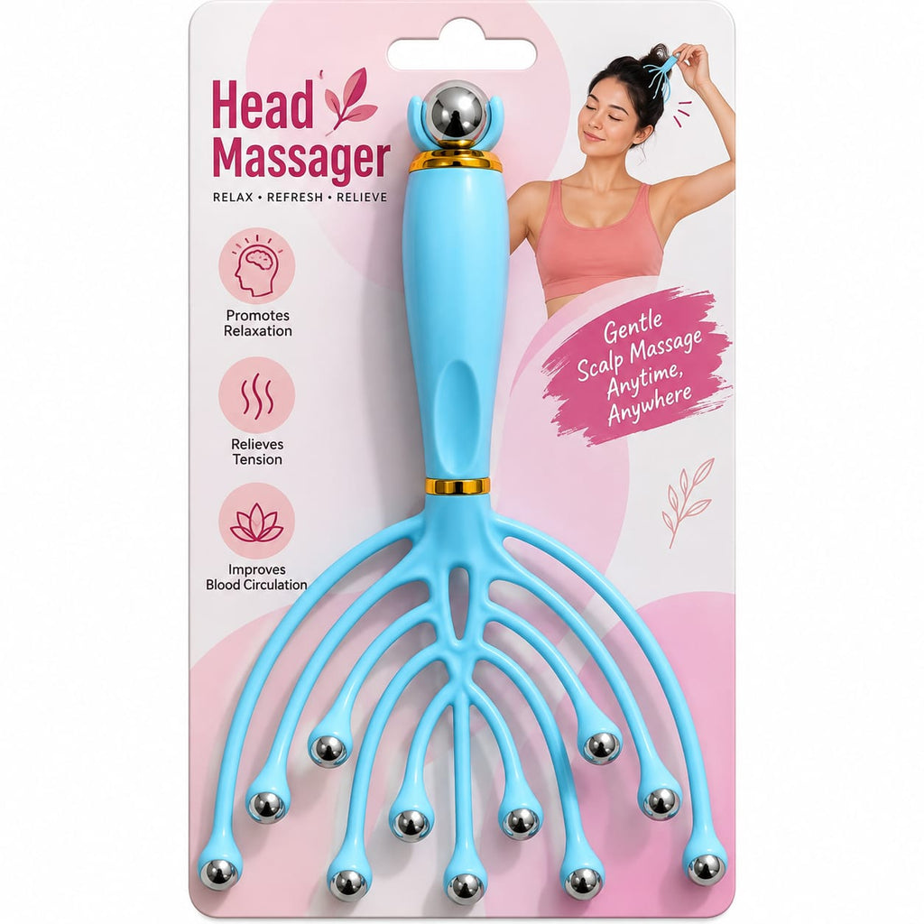 Relaxing Head Massager – Gentle Scalp Massage Enjoy a soothing and relaxing head massage anytime, anywhere with this easy-to-use Head Massager. Designed with flexible