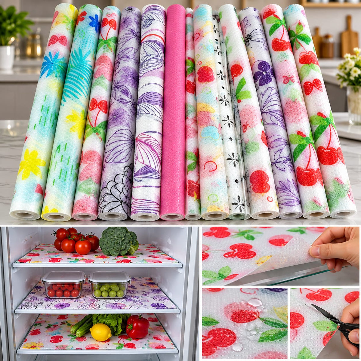 Beautiful Printed Fridge Mats – Keep Your Refrigerator Clean & Stylish! 🌸 Apne fridge ko dein ek naya aur khoobsurat look! ✨ 🍒 Beautiful Fruit & Flower Designs