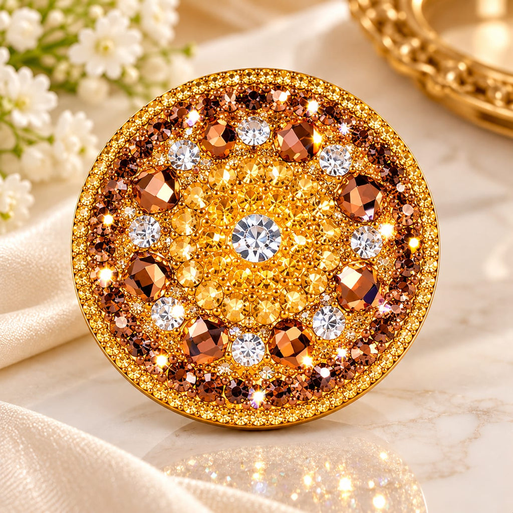Elegant Crystal Statement Ring – Silver & Golden Add a touch of glamour and sparkle to your jewelry collection with this beautiful Round Crystal Statement Ring. Featuring a stunning circular design decorated with shimmering crystals,