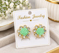Elegant Mint Green Rose Earrings for Women ✨ Add a touch of elegance to your style with these beautiful mint green rose earrings. 🌹 Featuring delicate rose-shaped centers, sparkling crystal stones, .