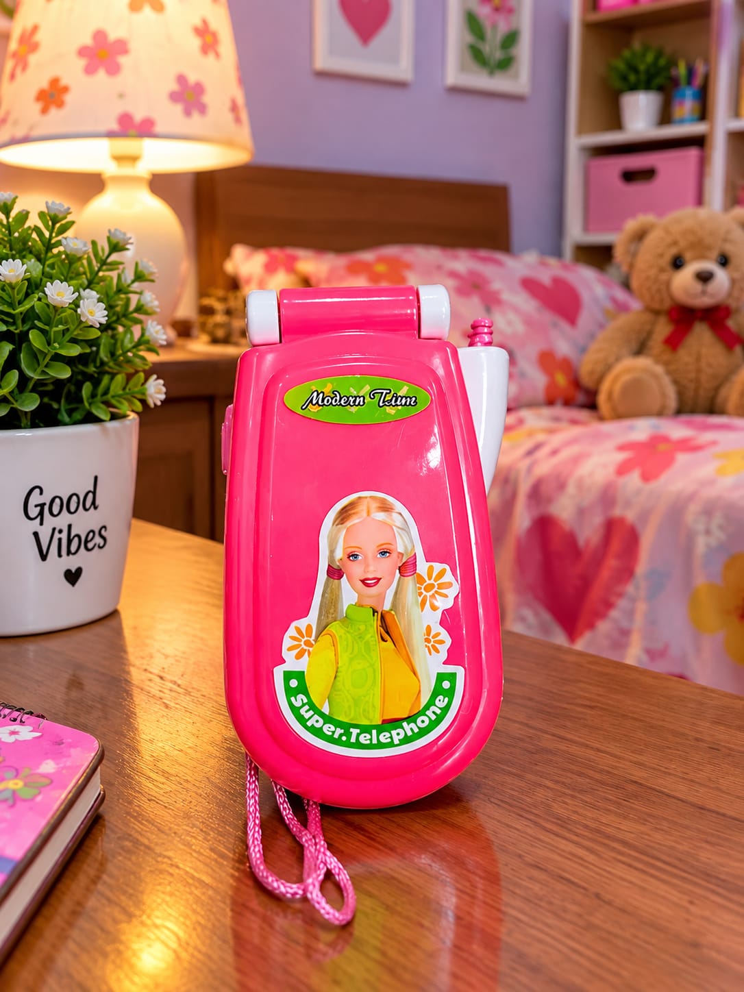 Hashtags: #BabyGirl #ToyMobile #KidsToys #CuteBaby #ToyPhone #HDPhotography #KidsPlay #BeautifulRoom #ToyPromotion #CuteMoments