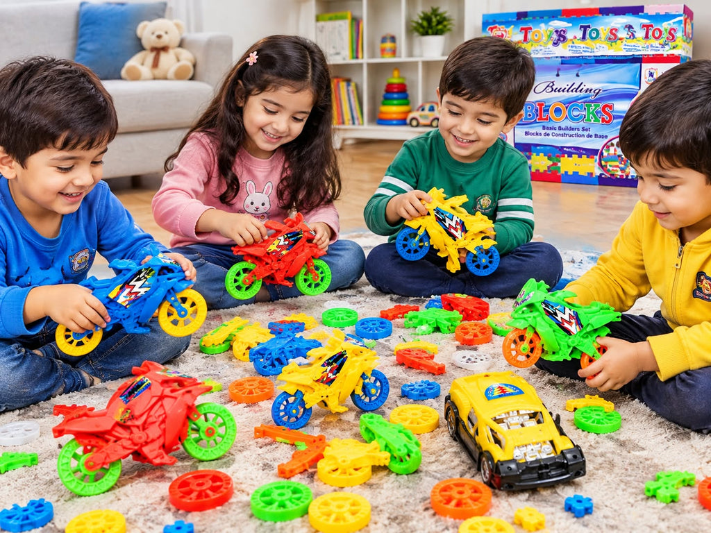 Colorful Kids Motorcycle & Car Toy Set 🚗